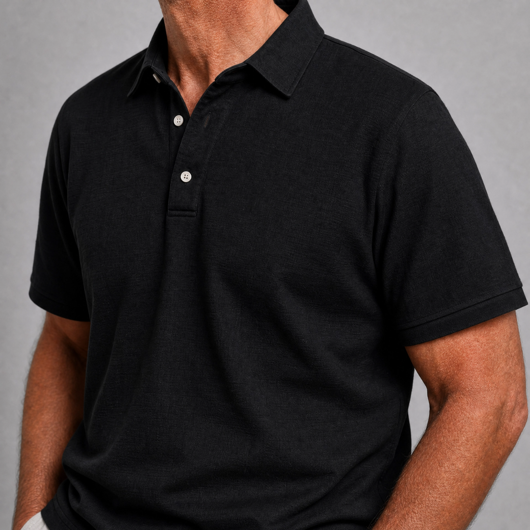 Men's Lightweight Linen Polo Shirt-Inmodax