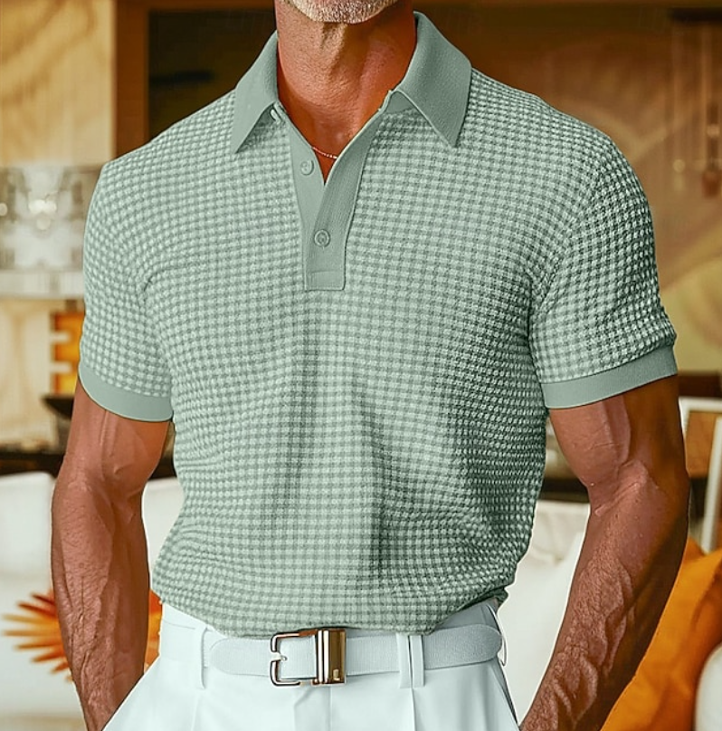 Men's Premium Checked Polo Shirt-Inmodax