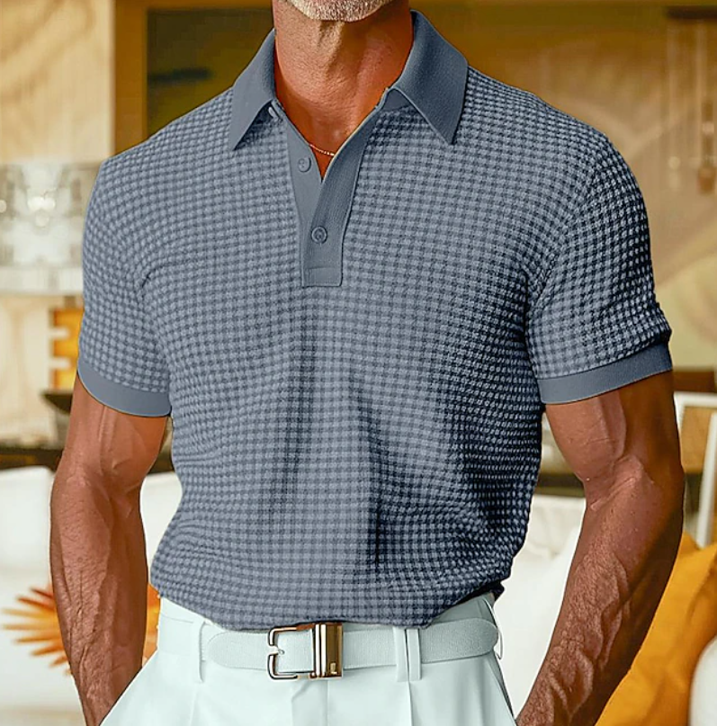 Men's Premium Checked Polo Shirt-Inmodax