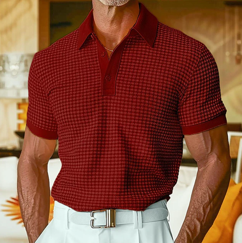 Men's Premium Checked Polo Shirt-Inmodax