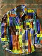 Men's Soft-Touch Patchwork Casual Shirt-Inmodax