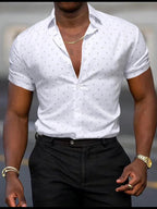 Men's Soft-Touch Printed Short-Sleeve Casual Shirt-Inmodax