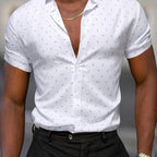 Men's Soft-Touch Printed Short-Sleeve Casual Shirt-Inmodax