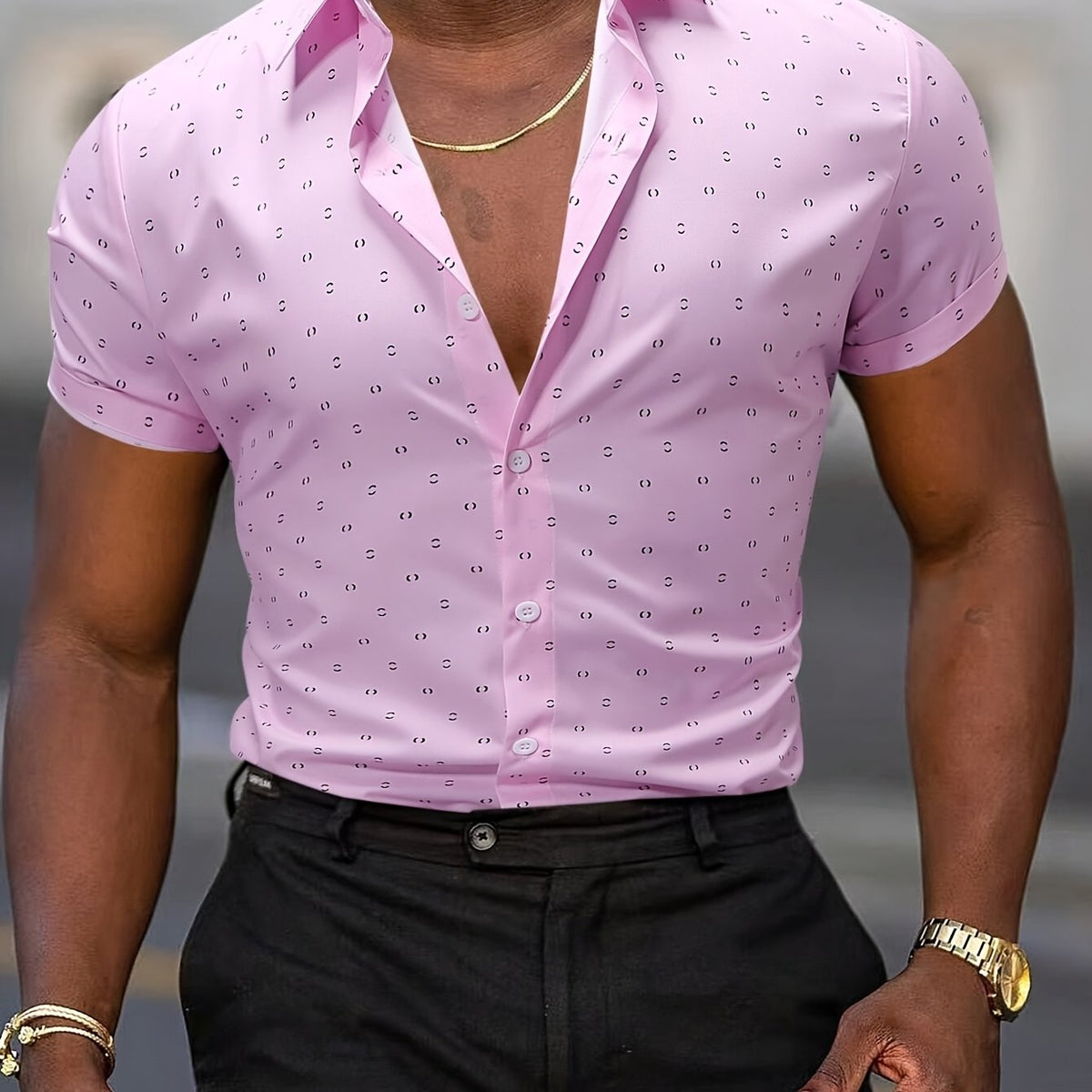 Men's Soft-Touch Printed Short-Sleeve Casual Shirt-Inmodax