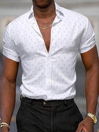Men's Soft-Touch Printed Short-Sleeve Casual Shirt-Inmodax