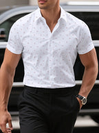 Men's Soft-Touch Printed Short-Sleeve Casual Shirt-Inmodax