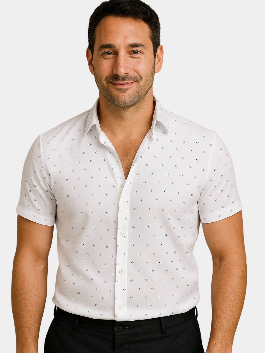 Men's Soft-Touch Printed Short-Sleeve Casual Shirt-Inmodax