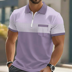Men's Soft-Touch Zip-Neck Polo Shirt-Inmodax