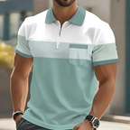 Men's Soft-Touch Zip-Neck Polo Shirt-Inmodax