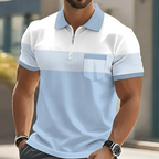 Men's Soft-Touch Zip-Neck Polo Shirt-Inmodax