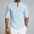 Men's Textured Button-Up Shirt-Inmodax