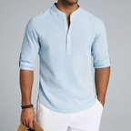 Men's Textured Button-Up Shirt-Inmodax
