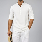 Men's Textured Button-Up Shirt-Inmodax