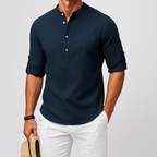 Men's Textured Button-Up Shirt-Inmodax