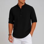 Men's Textured Button-Up Shirt-Inmodax