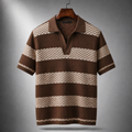 Men's Textured Knit Polo Shirt-Inmodax