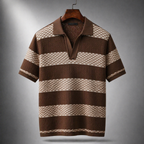Men's Textured Knit Polo Shirt-Inmodax