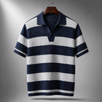 Men's Textured Knit Polo Shirt-Inmodax