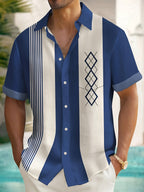 Men's Vintage Stripe Button-Up Shirt-Inmodax
