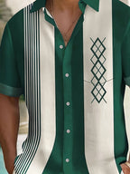 Men's Vintage Stripe Button-Up Shirt-Inmodax