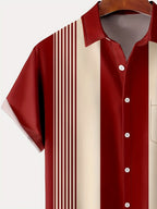 Men's Vintage Stripe Button-Up Shirt-Inmodax