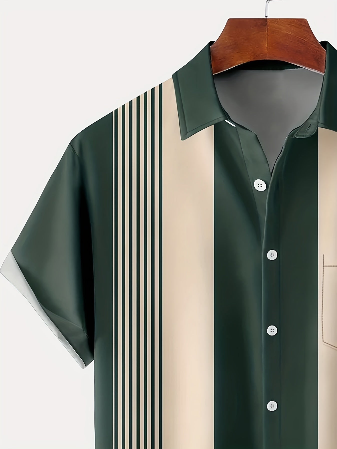 Men's Vintage Stripe Button-Up Shirt-Inmodax