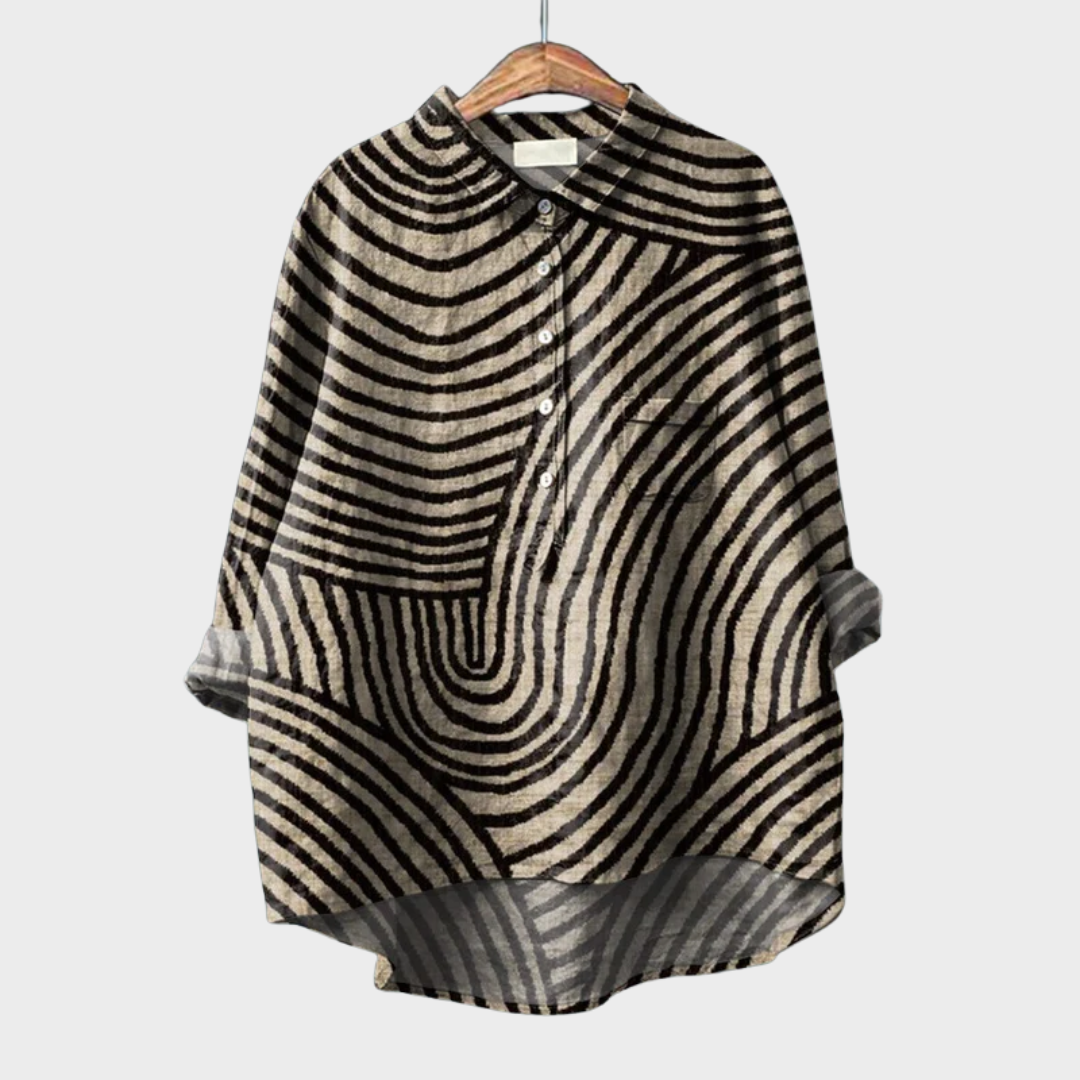 Women's Artful Long-Sleeve Blouse-Inmodax