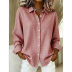 Women's Classic Gingham Button-Up Blouse-Inmodax