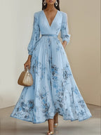 Women's Floral Pleated Midi Dress-Inmodax