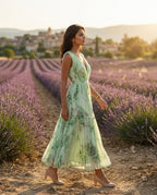 Women's Floral Pleated Midi Dress-Inmodax