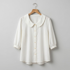 Women's Lightweight Rounded-Collar Blouse-Inmodax