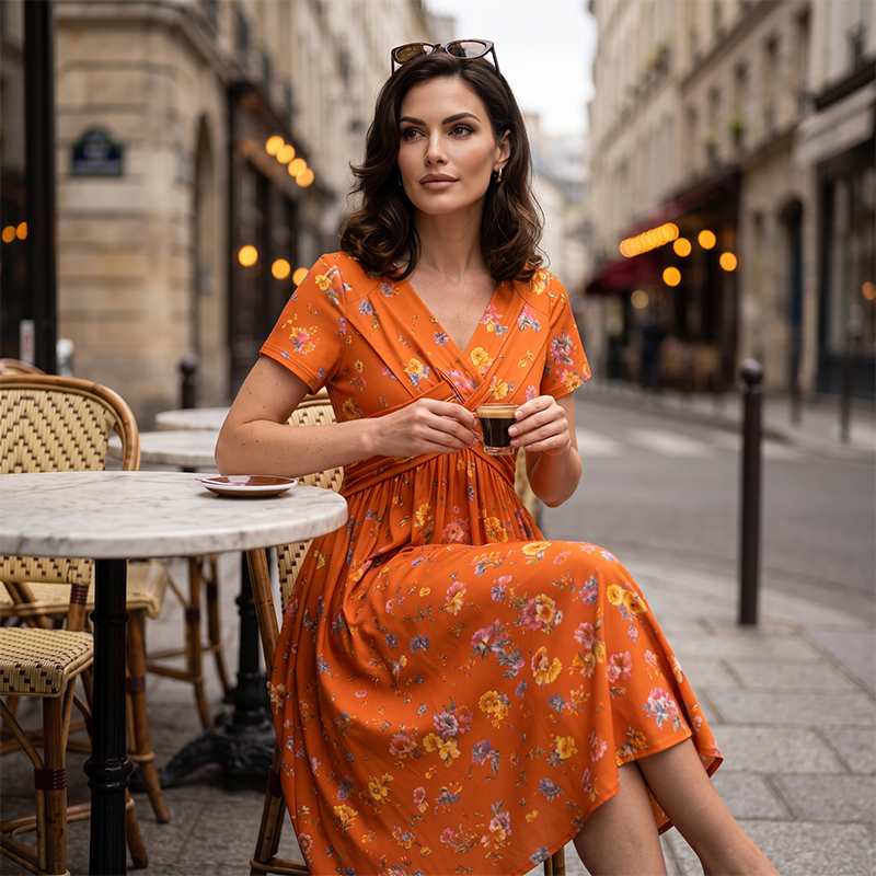Women's Premium Midi Dress-Inmodax