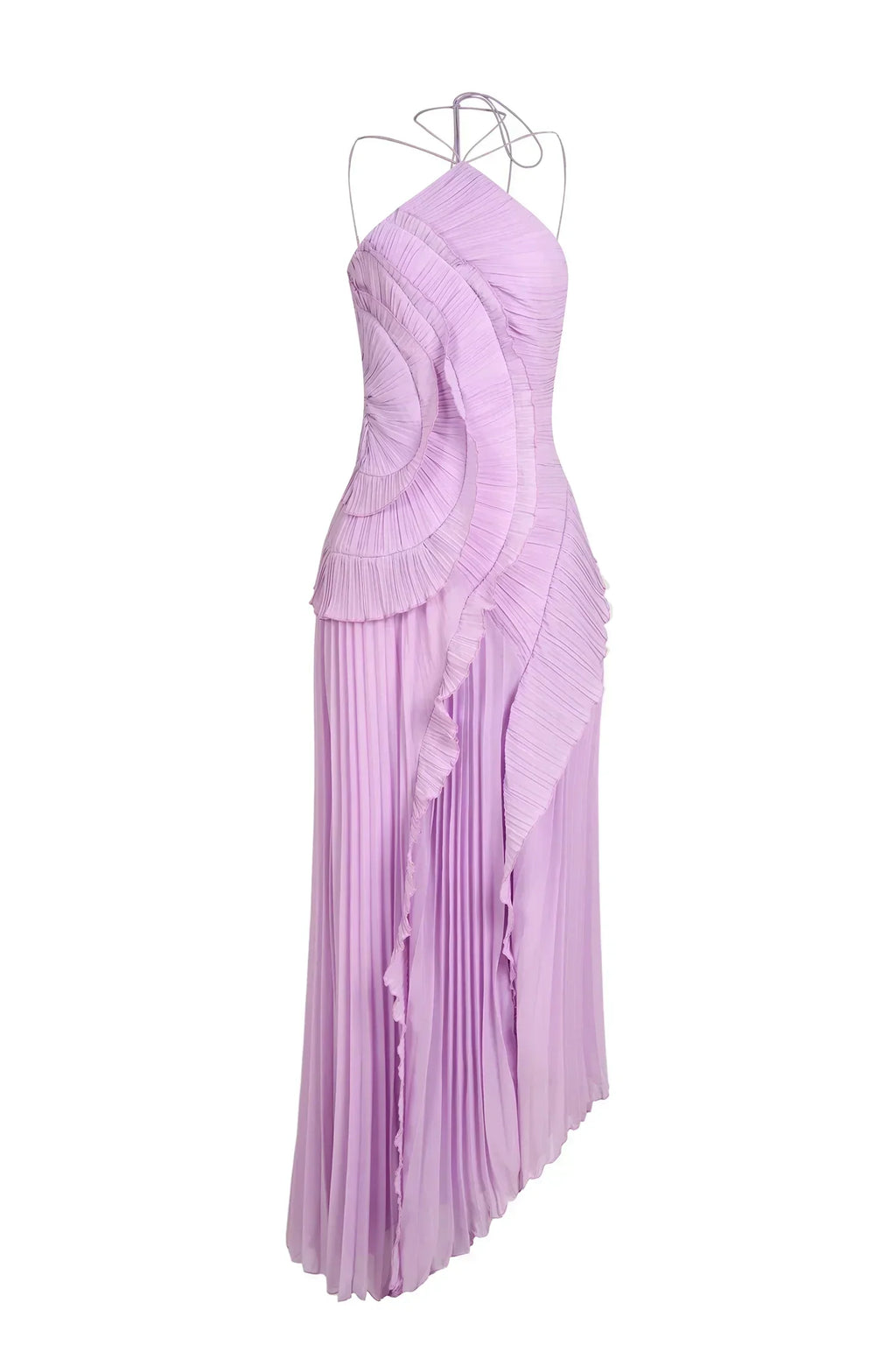 Women's Ruffle Pleated Midi Dress-Inmodax