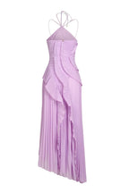 Women's Ruffle Pleated Midi Dress-Inmodax