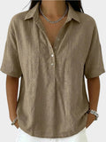 Women's Soft-Touch V-Neck Blouse-Inmodax