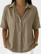 Women's Soft-Touch V-Neck Blouse-Inmodax