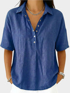 Women's Soft-Touch V-Neck Blouse-Inmodax