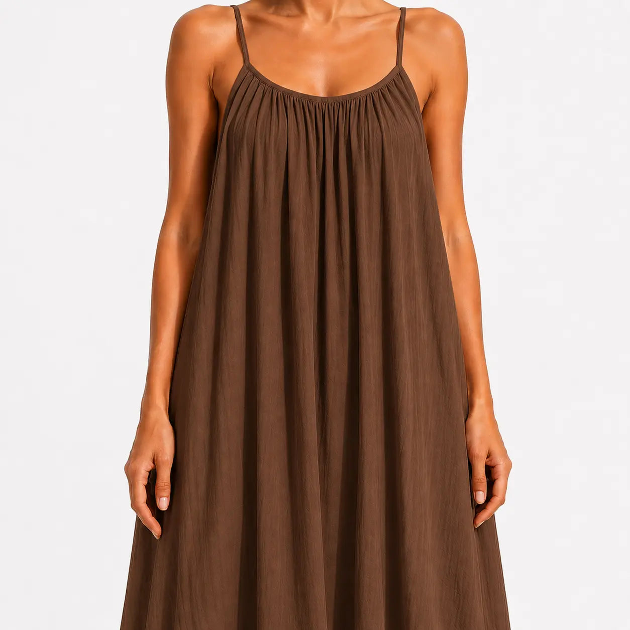 Women's Soft-Touch V-Neck Wrap Midi Dress-Inmodax
