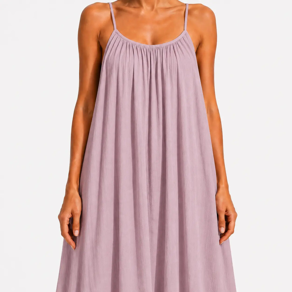 Women's Soft-Touch V-Neck Wrap Midi Dress-Inmodax