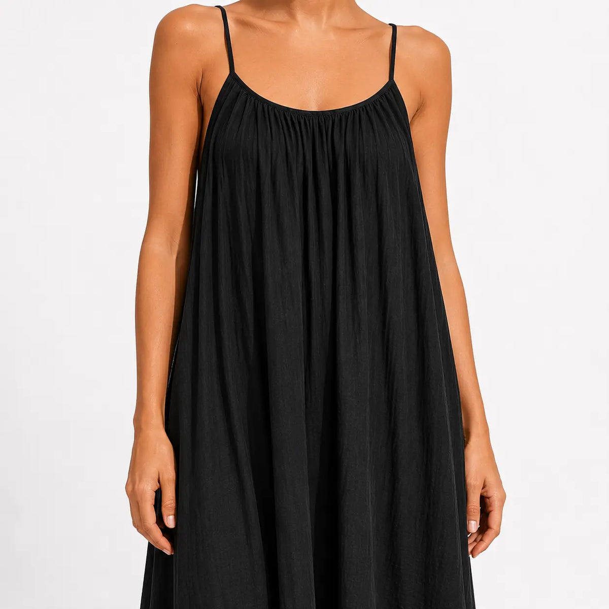 Women's Soft-Touch V-Neck Wrap Midi Dress-Inmodax