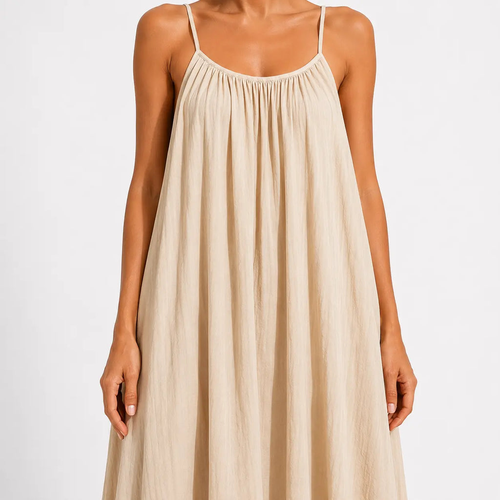 Women's Soft-Touch V-Neck Wrap Midi Dress-Inmodax