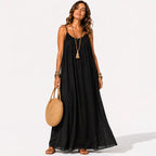 Women's Soft-Touch V-Neck Wrap Midi Dress-Inmodax