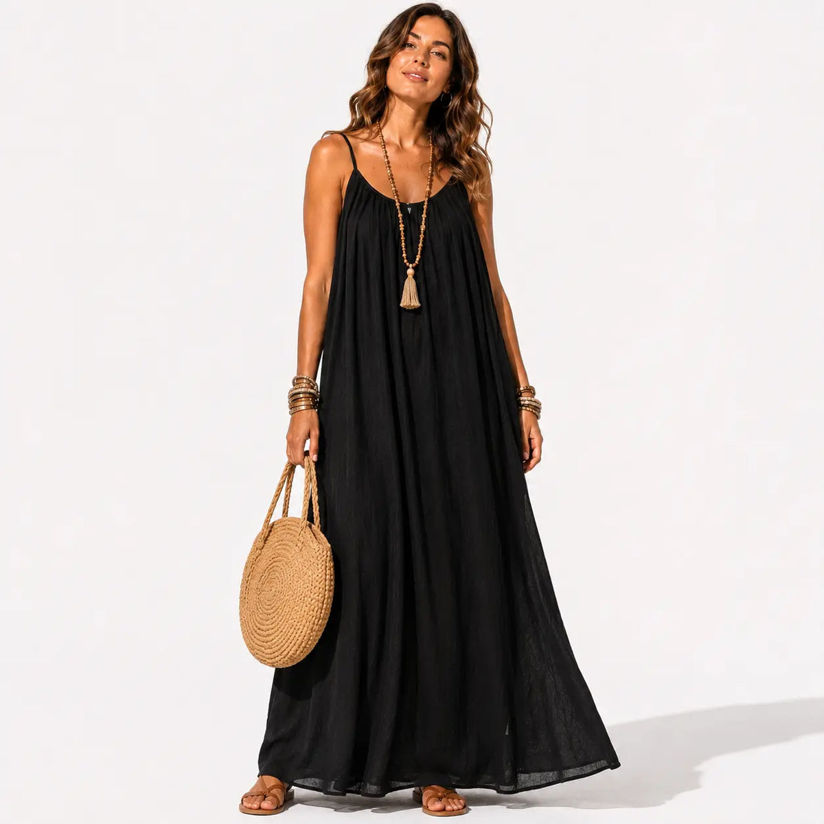 Women's Soft-Touch V-Neck Wrap Midi Dress-Inmodax